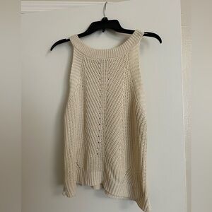 Ninewest Sleeveless Cream Colored Knit Sweater - XL